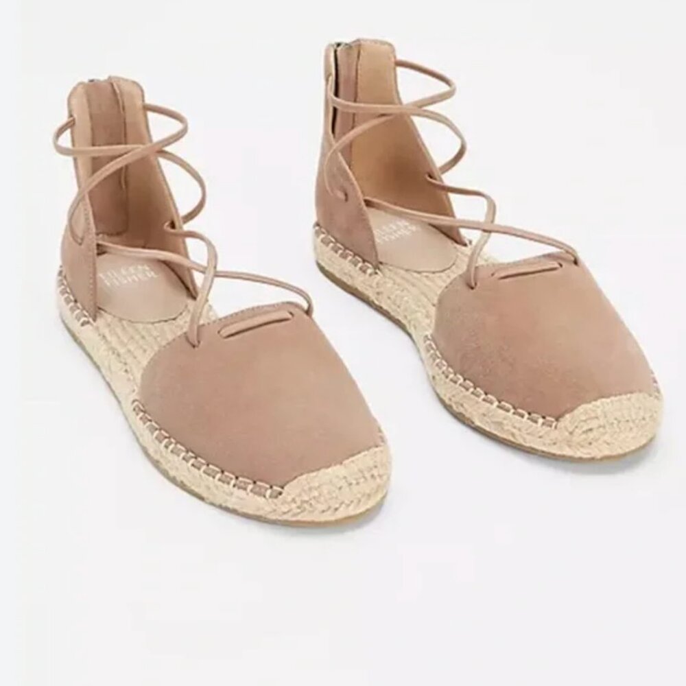 Eileen Fisher Lee d'Orsay Flat Leather Espadrille Sandals
